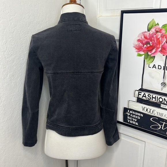 Current/Elliott The Moto Jean Jacket in Washed Black Size 0/XS - Picture 3 of 8